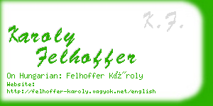 karoly felhoffer business card